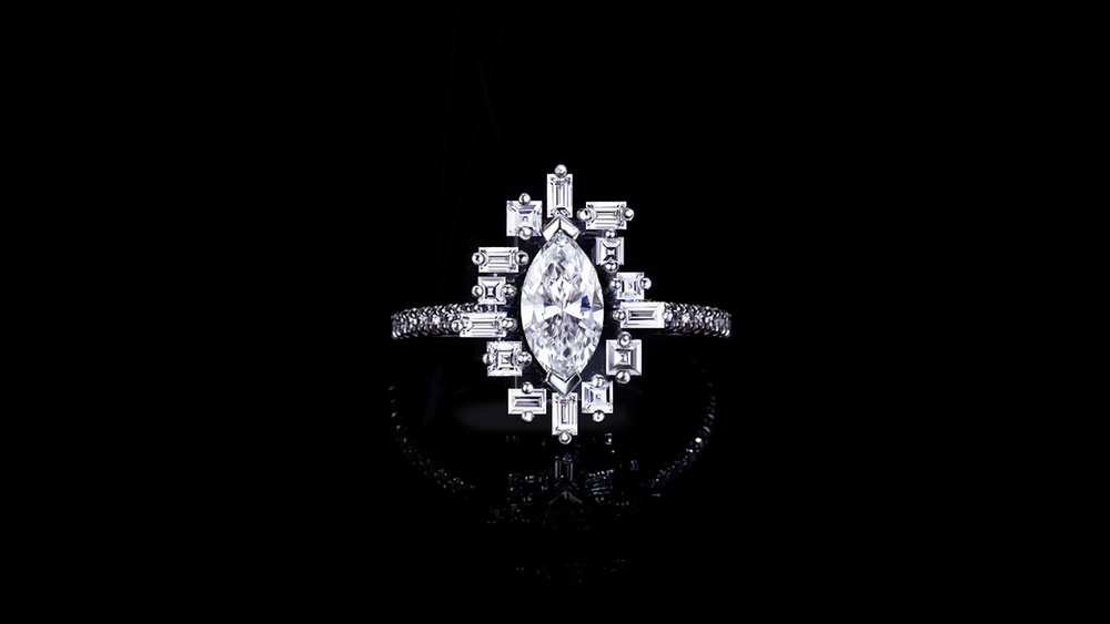 Stella 0.80ct Marquise diamond engagement ring in 18ct white gold by Stefano Canturi