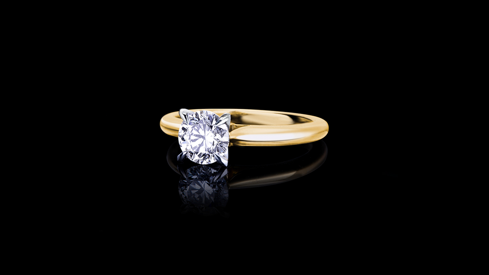 Silhouette 1.20ct Round Diamond Engagement Ring in 18ct Platinum and Yellow gold by Stefano Canturi