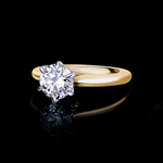 Silhouette 1.28ct Round Diamond Engagement Ring in 18ct platinum and yellow gold by Stefano Canturi