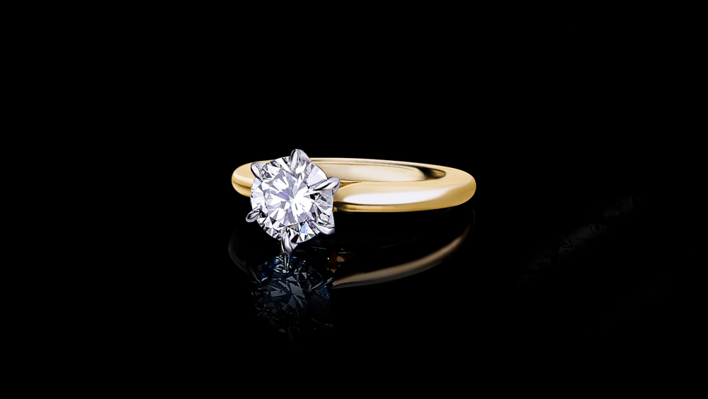 Silhouette 1.28ct Round Diamond Engagement Ring in 18ct platinum and yellow gold by Stefano Canturi