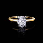 Micro 1.50ct Oval diamond engagement ring in 18ct yellow and white gold by Stefano Canturi