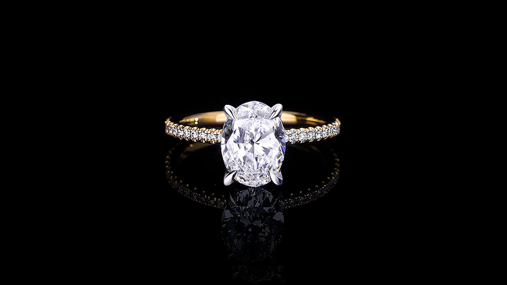 Renaissance 2.00ct Oval Diamond Engagement Ring in 18ct white and yellow gold by Stefano Canturi