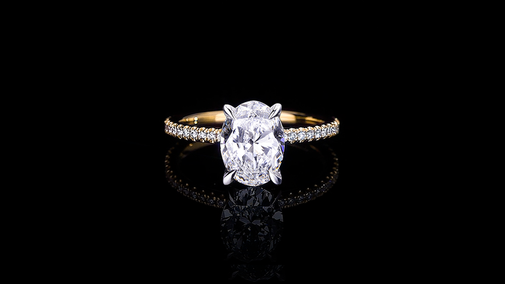 Renaissance 2.00ct Oval Diamond Engagement Ring in 18ct white and yellow gold by Stefano Canturi