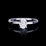 Micro 0.70ct Oval shape diamond engagement ring in 18ct white gold by Stefano Canturi