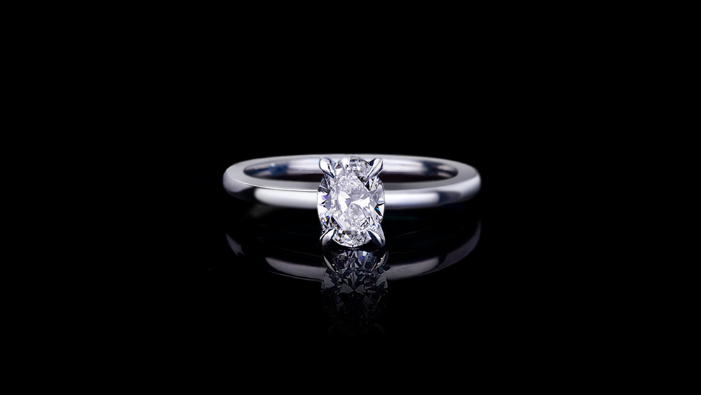 Micro 0.70ct Oval Diamond engagement ring in 18ct white gold by Stefano Canturi