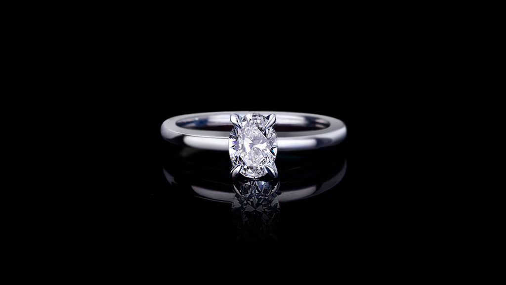 Micro 0.70ct Oval Diamond engagement ring in 18ct white gold by Stefano Canturi