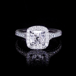 Renaissance 1.51ct Cushion cut diamond engagement ring in 18ct white gold by Stefano Canturi