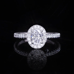 Renaissance single halo 1.00ct cushion diamond engagement ring in 18ct white gold by Stefano Canturi