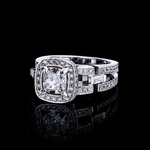 Metropolis 1.03ct Cushion diamond engagement ring in 18ct white gold by Stefano Canturi