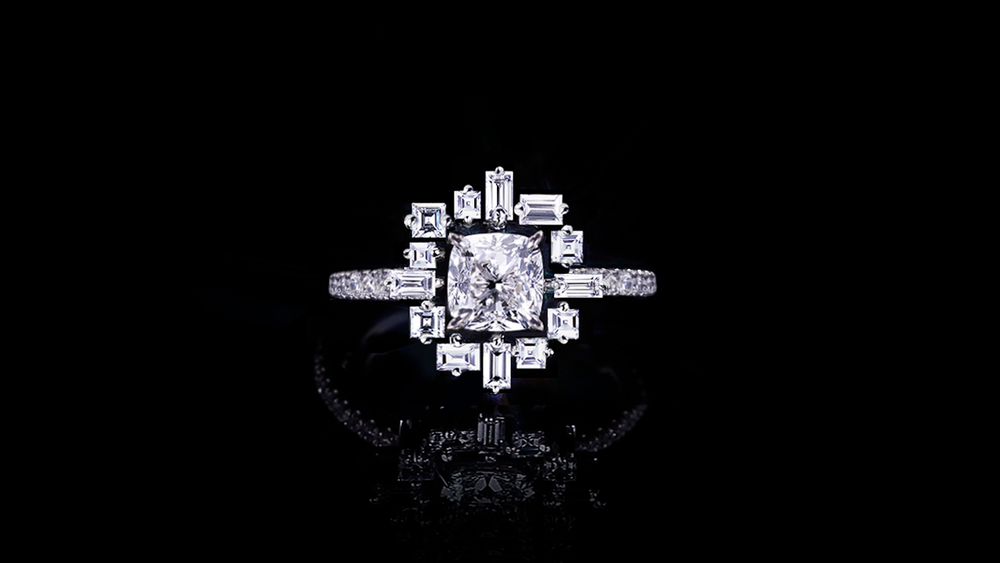 Stella 1.01ct Cushion cut diamond engagement ring in 18ct white gold by Stefano Canturi