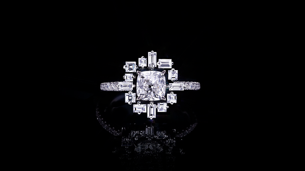 Stella 1.01ct Cushion cut diamond engagement ring in 18ct white gold by Stefano Canturi