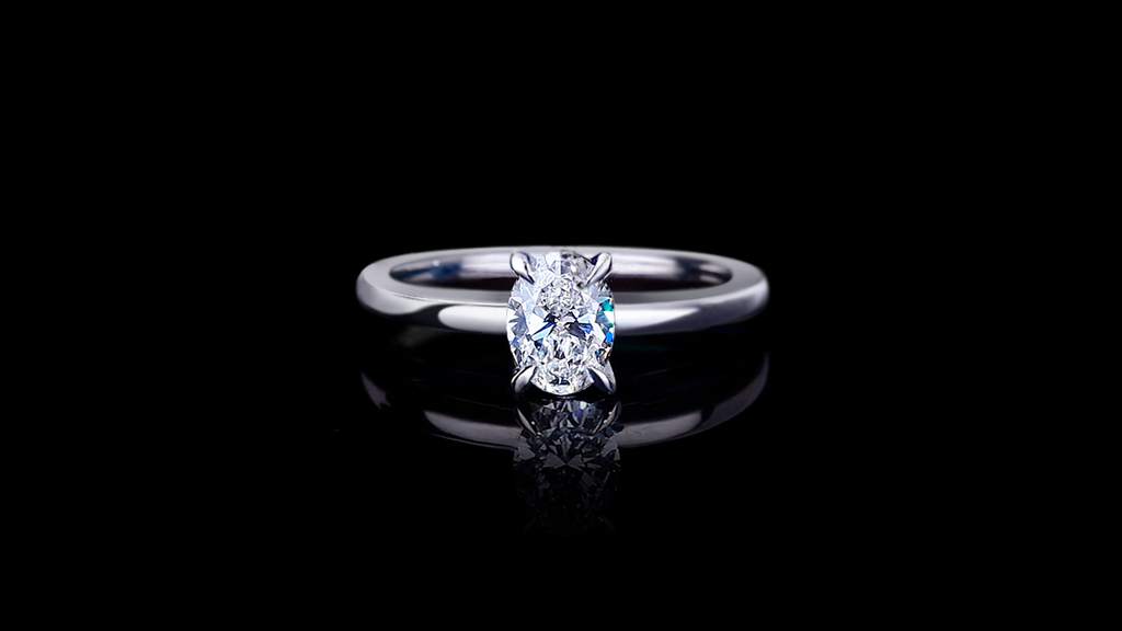 Micro 0.70ct Oval shape diamond engagement ring in 18ct white gold by Stefano Canturi