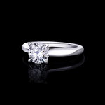 Silhouette 1.00ct Round brilliant diamond engagement ring in 18ct white gold by Stefano Canturi