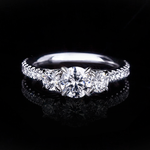 Renaissance 0.80ct Trilogy Diamond engagement ring in 18ct white gold by Stefano Canturi
