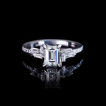Cubism Upswept 1.18ct Emerald cut diamond engagement ring in 18ct white gold by Stefano Canturi