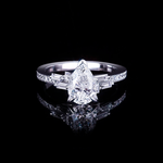 Cubism Upswept 1.51ct Pear shape diamond engagement ring in 18ct white gold by Stefano Canturi