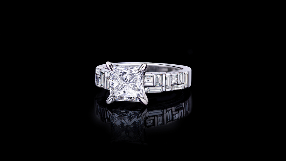 Cubism 2.00ct Princess Cut Diamond Engagement Ring in 18ct white gold by Stefano Canturi 