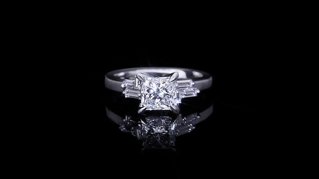 Cubism Upswept 1.51ct Princess cut diamond engagement ring in 18ct white gold by Stefano Canturi