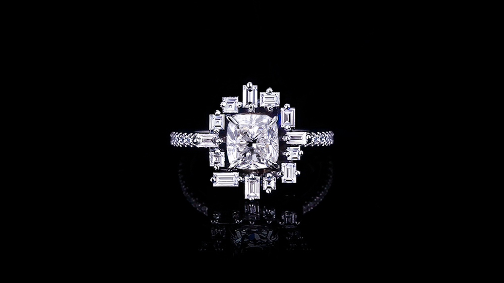 Stella 1.51ct Cushion Diamond Engagement Ring in 18ct white gold by Stefano Canturi