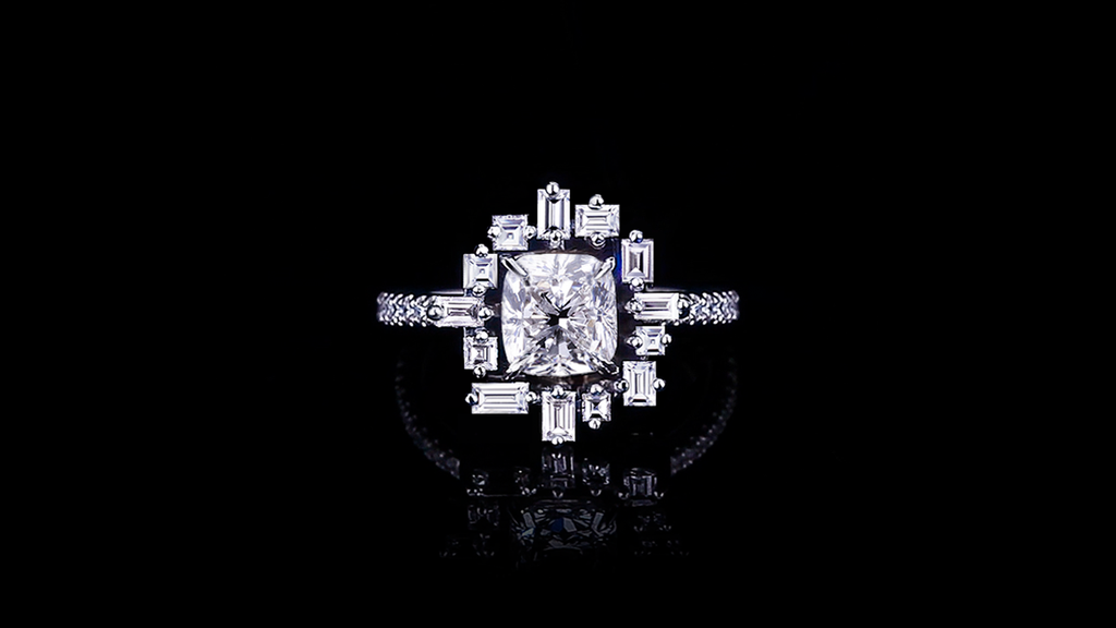 Stella 1.51ct Cushion Diamond Engagement Ring in 18ct white gold by Stefano Canturi