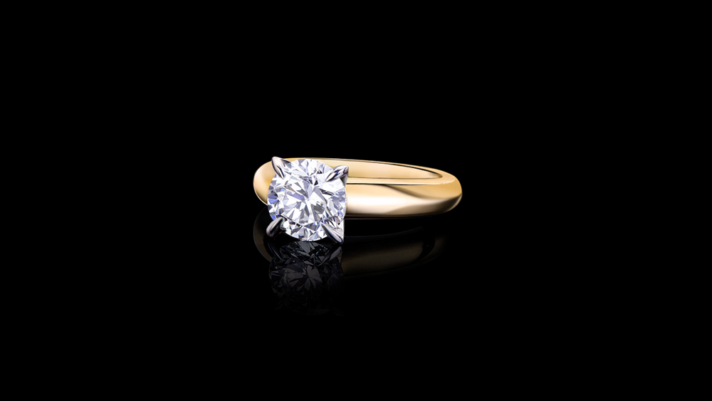 Athena 1.51ct Round Diamond Engagement Ring in 18ct white and yellow gold by Stefano Canturi