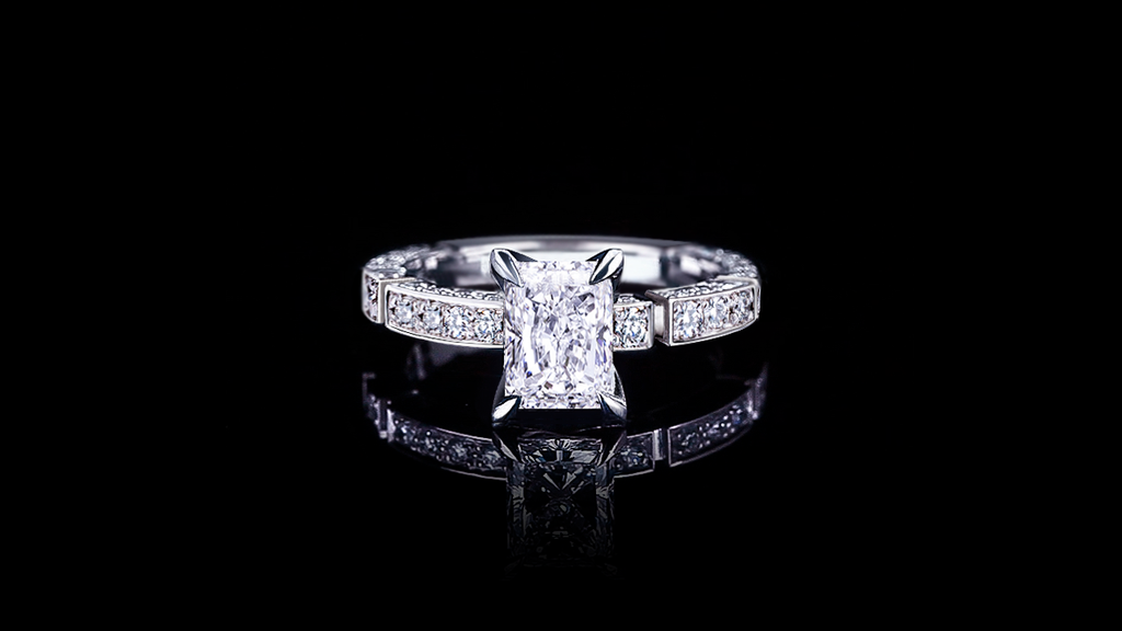 Regina 1.50ct Radiant Diamond Engagement Ring in 18ct white gold by  Stefano Canturi