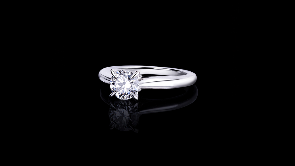 Silhouette 0.80ct Round Diamond Engagement Ring in 18ct white gold by Stefano Canturi