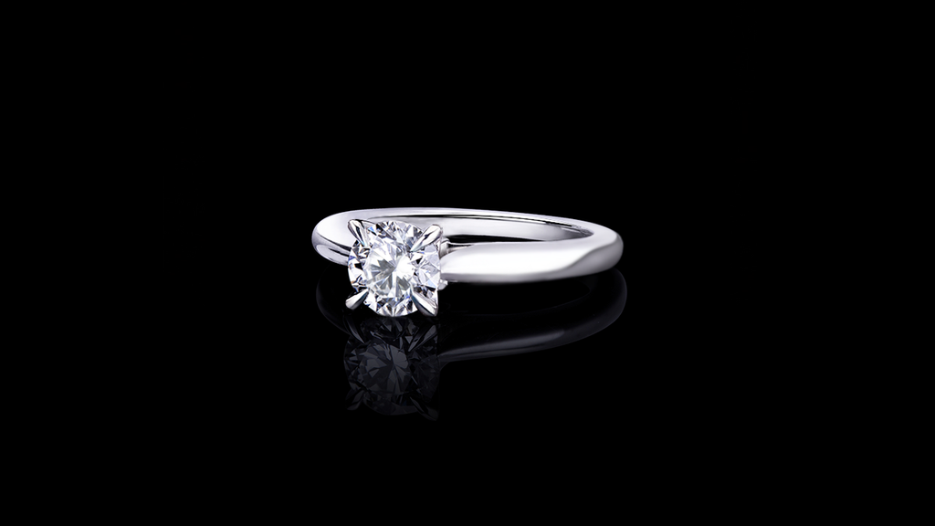 Silhouette 0.80ct Round Diamond Engagement Ring in 18ct white gold by Stefano Canturi
