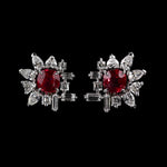 Di Lusso 4.89ct cushion cut Burmese ruby and diamonds earrings set in white gold by Stefano Canturi