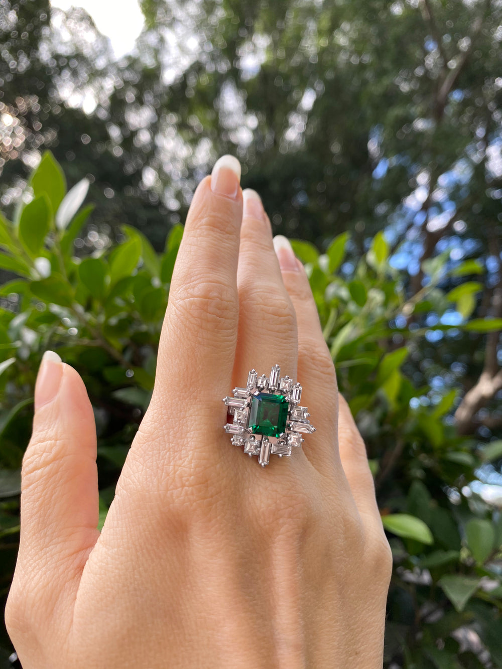 Stella diamond ring with 2.52ct Zambian green emerald by Stefano Canturi