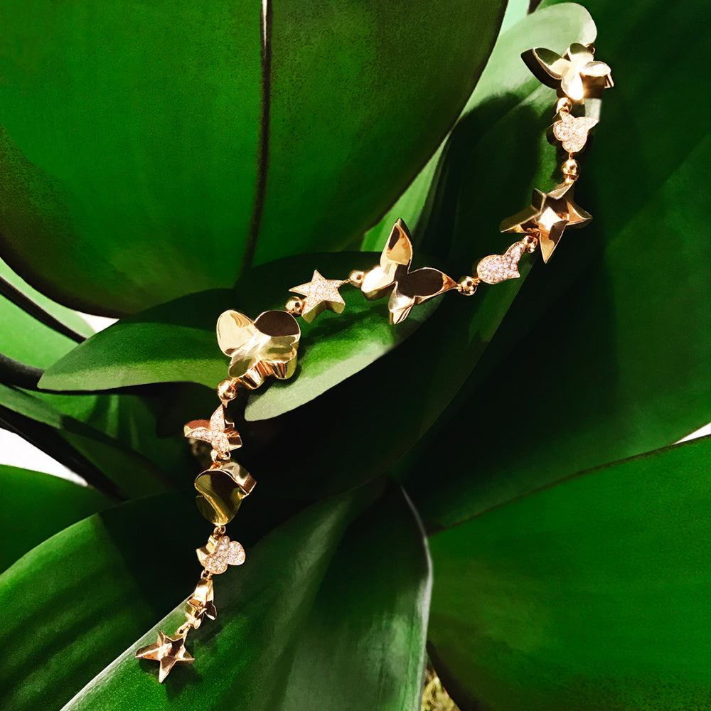 Odyssey diamond multi-shape bracelet in 18ct pink gold by Stefano Canturi