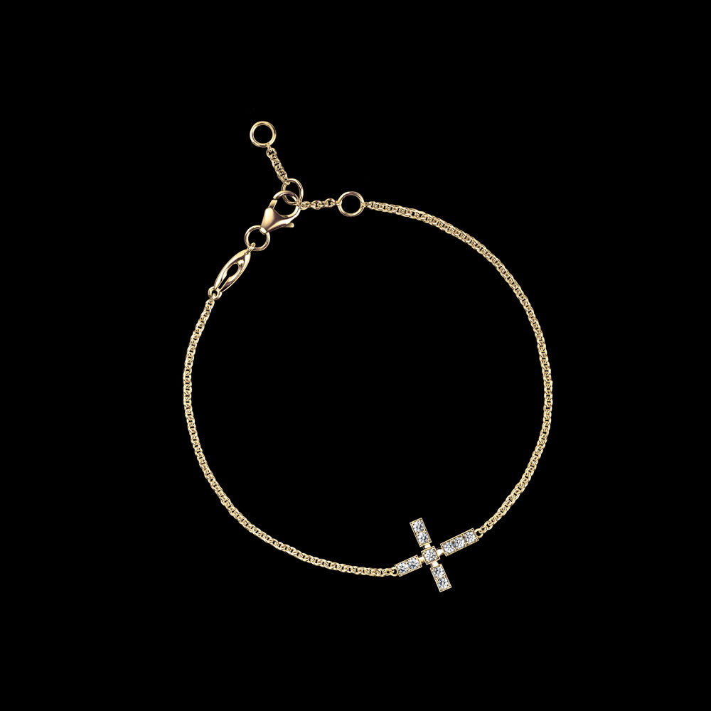 Regina Cross Bracelet | Diamonds &amp; Gold