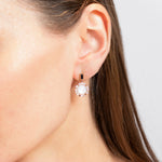 Regina diamond, moonstone, Australian bkack sapphire drop earrings in 18ct pink gold by Stefano Canturi