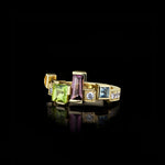 Cubism Colourburst single row gemstone ring in yellow gold by Stefano Canturi