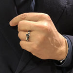 Cubism Radiant Australian black sapphire ring in 18ct white gold by Stefano Canturi