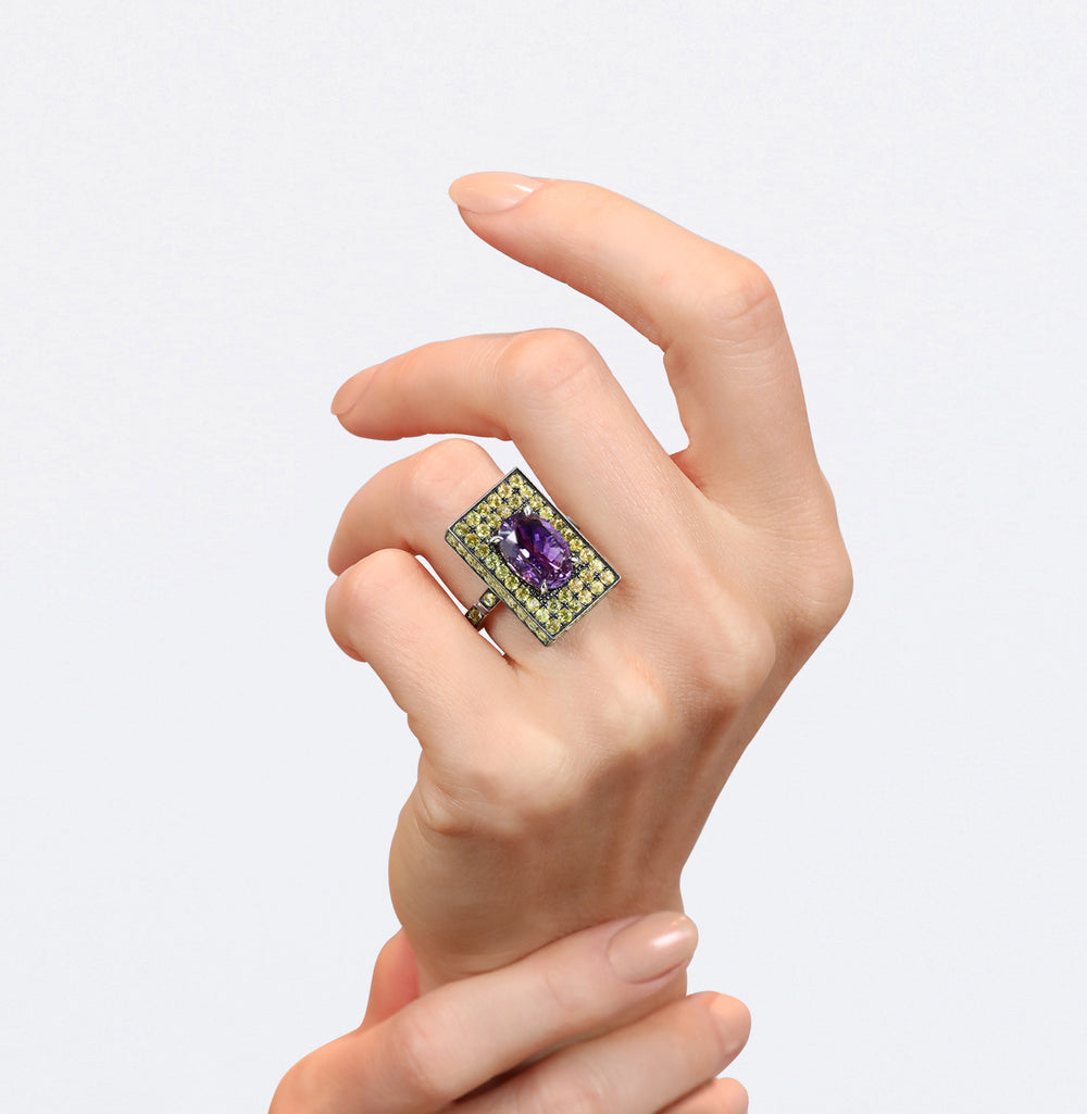 Captivo amethyst and yellow sapphire ring by Stefano Canturi