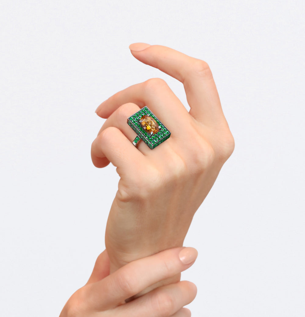 Captivo citrine and green tsavorite ring by Stefano Canturi.jpg