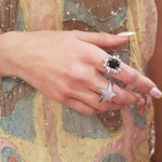 Stella diamond and Australian black sapphire ring set in 18ct white gold by Stefano Canturi