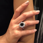 Stella diamond and Australian black sapphire ring set in 18ct white gold by Stefano Canturi