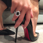 Stella diamond and Australian black sapphire ring set in 18ct white gold by Stefano Canturi