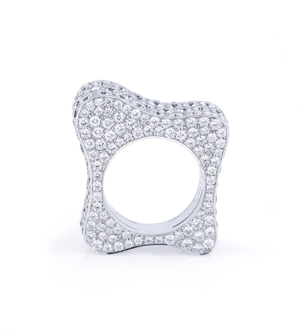 Island Luxe diamond Liquid ring in 18ct white gold by Stefano Canturi