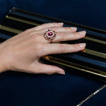 Stella diamond, pink tourmaline and Australian black sapphire ring by Stefano Canturi