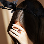 Stella diamond, pink tourmaline and Australian black sapphire ring by Stefano Canturi