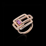 Affinity 3 Link diamond and pink sapphire ring by Stefano Canturi