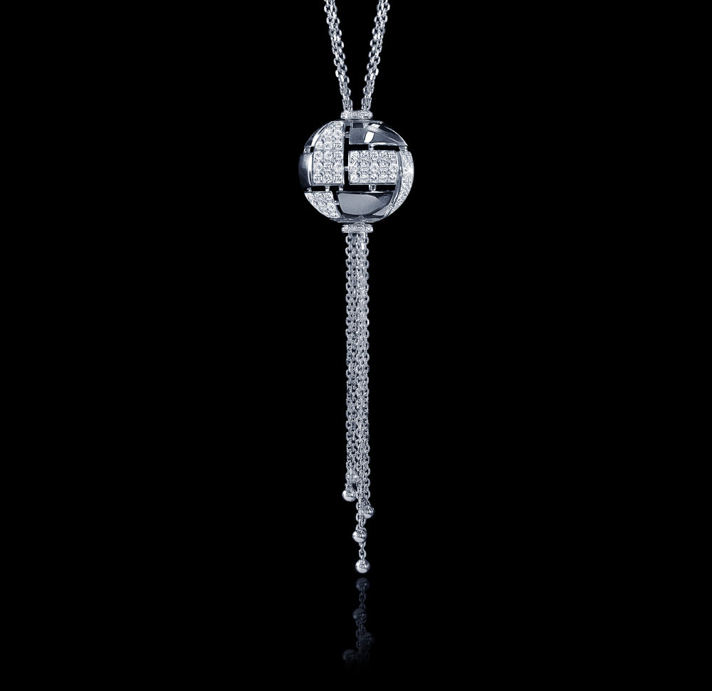 Cubism Globe diamond neckpiece in 18ct white gold by Stefano Canturi