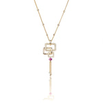 Affinity 3 Link diamond and rubellite bead neckpiece in yellow gold by Stefano Canturi