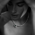 Primavera diamond and Zambian green emerald necklace by Stefano Canturi