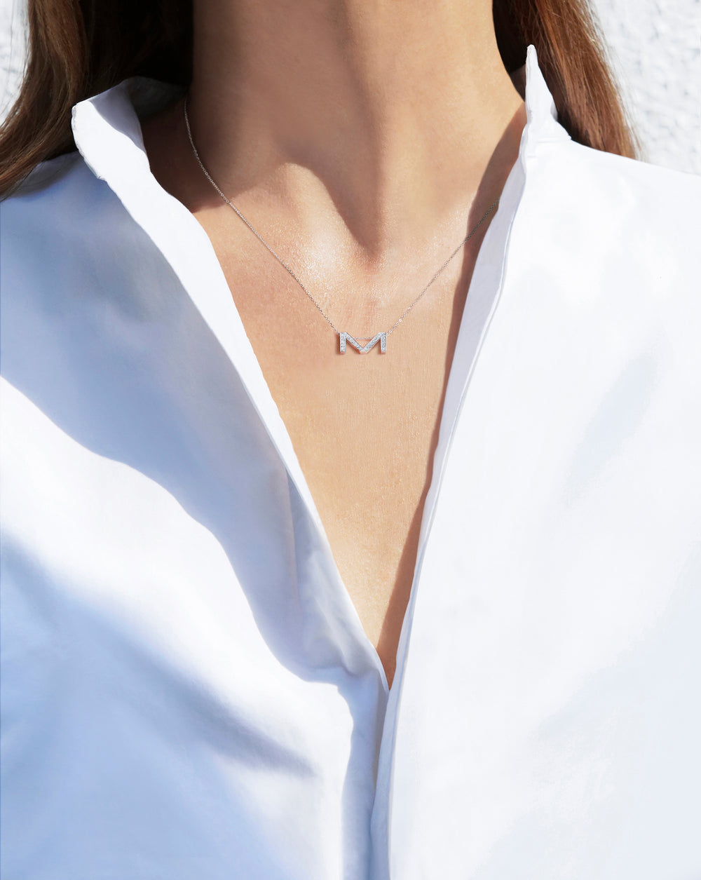 Alphabet diamond M pendant necklace by Stefano Canturi
