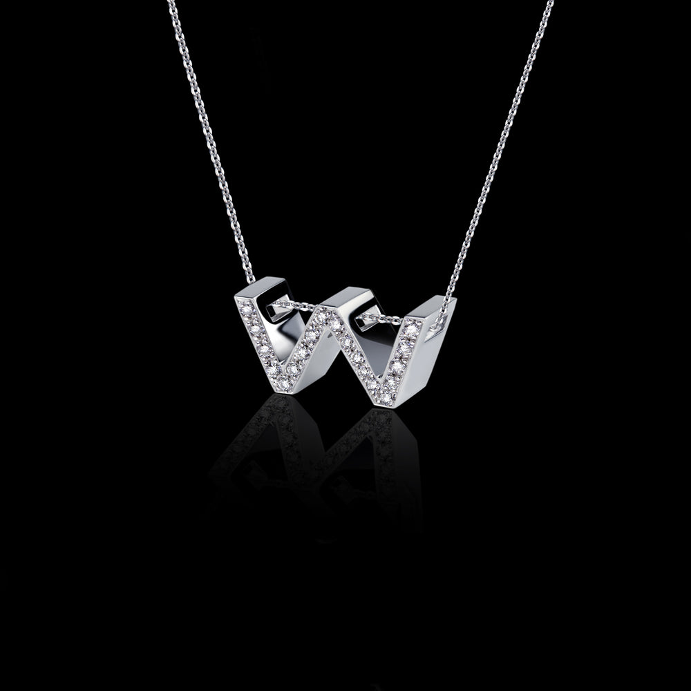 Alphabet diamond W pendant necklace by Stefano Canturi