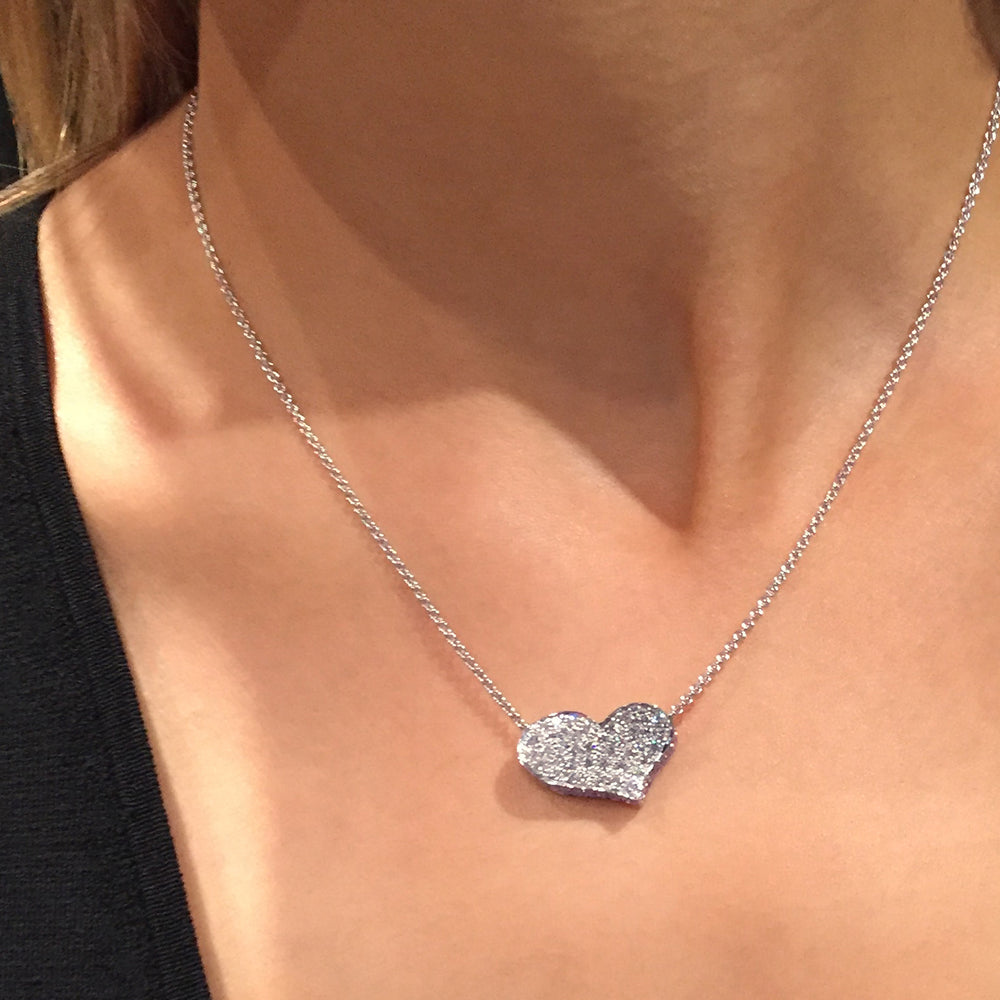 Odyssey diamond Heart pendant necklace set in 18ct white gold by Stefano Canturi